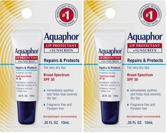 Aquaphor Lip Balm, Lip Repair, SPF 30 | Lip Protectant | 0.35 Oz Tube | Pack of 2