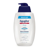 Aquaphor Baby Wash and Shampoo, Unscented Baby Shampoo and Wash, 25.4 Fl Oz Pump Bottle