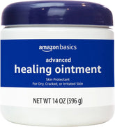 Amazon Basics Healing Ointment & Skin Protectant for Dry & Cracked Skin, Chapped Lips, Minor Cuts and Scrapes, Moisturizing Barrier Cream, Fragrance Free, 14 oz, 1-Pack