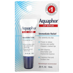 Aquaphor Lip Repair Ointment - Long-lasting Moisture to Soothe Dry Chapped Lips - .35 fl. oz Tube, 5 Pack