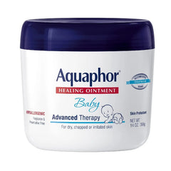 Aquaphor Baby Healing Ointment - Advance Therapy for Diaper Rash, Chapped Cheeks and Minor Scrapes - 14 Ounce Jar (Pack of 12)