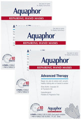 Aquaphor Repairing Hand Masks, Moisturizing Gloves for Dry Hands, Moisturizer for Dry Skin with Avocado Oil and Shea Butter, Pack of 18