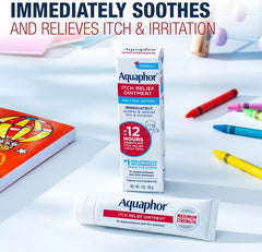 Aquaphor Children's Itch Relief Ointment,1% Hydrocortisone Anti Itch Ointment for Skin Irritation,Insect Bites,Psoriasis,Skin Rashes Eczema & Poison Ivy,Fragrance Free,1 Oz Tube,(Pack of 4)