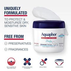 Aquaphor Baby Healing Ointment (14 Oz) + 3-in-1 Diaper Rash Cream (3.5 Oz), Hypoallergenic and Fragrance Free Skin Care Set for Babies
