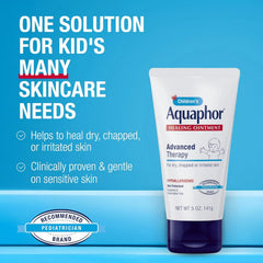 Aquaphor Children's Advanced Therapy Healing Ointment, 41% Petrolatum Skin Protectant, Minor Wound Care, Chapped or Cracked Skin and Lips, 5 Oz Tube
